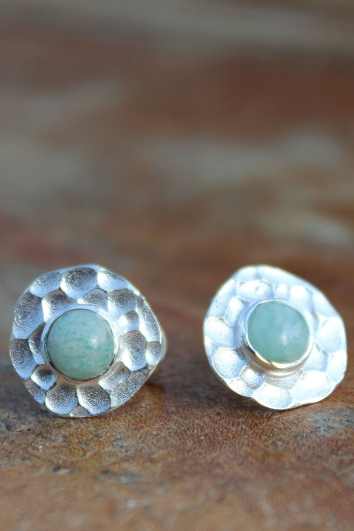 Celestial Coral Fluorite Studs